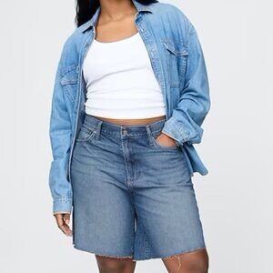 GAP Indigo Mid Rise '90s Loose Denim Bermuda Regular Shorts SZ 31/12